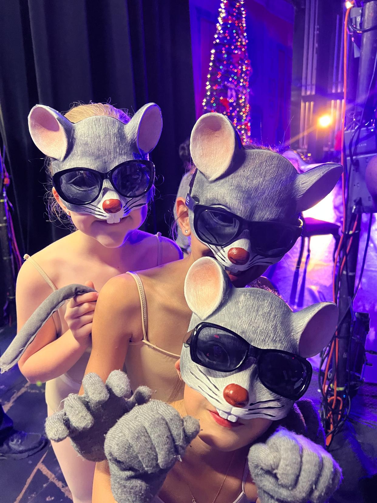 Mice in the wings for rehearsal of Pas De Vie's production of "The Nutcracker," set for Nov. 18-19, 2023.
