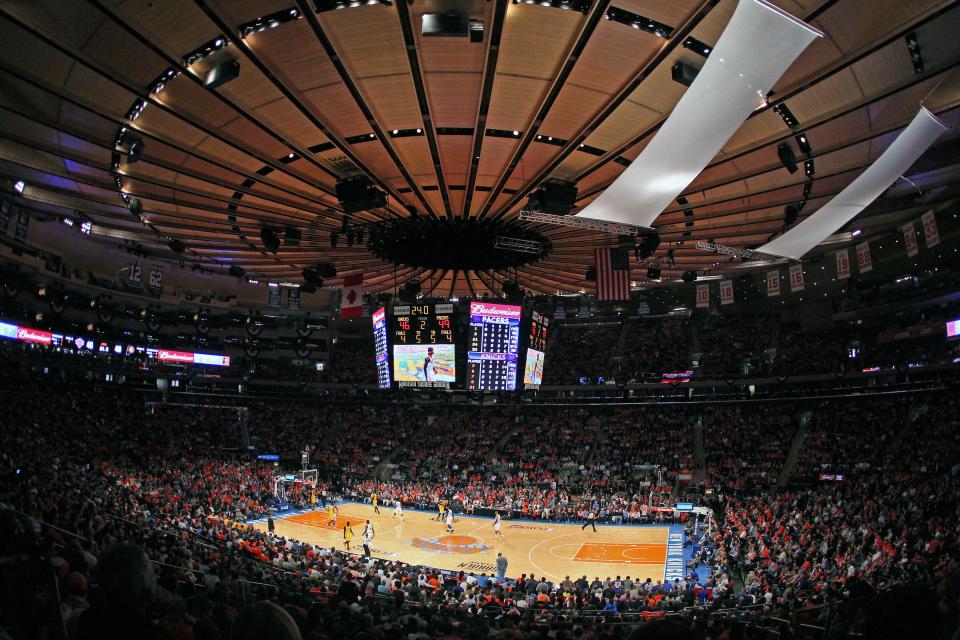 A general view of the Indiana Pacers and New York Knicks playoff game at Madison Square Garden.