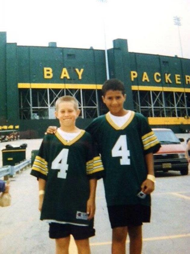 Check out Wisconsin native Colin Kaepernick wearing a Packers jersey as a  young kid