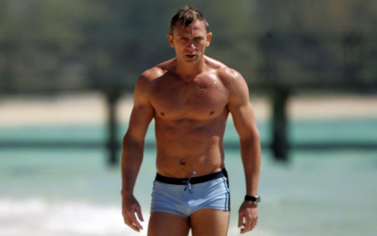 James Bond Played by Daniel Craig Filming the new bond Film Casino Royale on the beach in the Bahamas - BBH/GoffINF.com