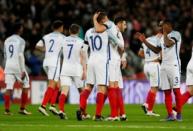 Football Soccer - England v Netherlands - International Friendly - Wembley Stadium, London, England - 29/3/16 Jamie Vardy celebrates with team mates after scoring the first goal for England Reuters / Stefan Wermuth Livepic