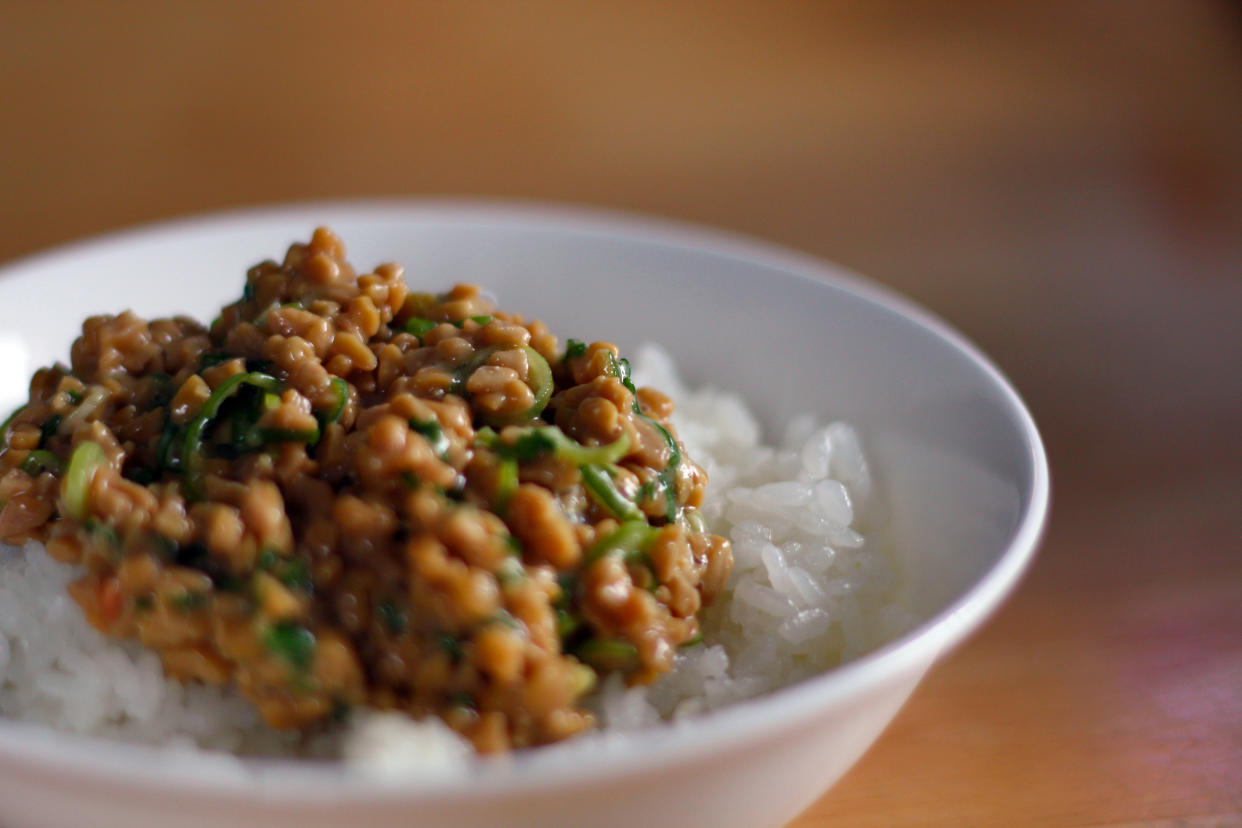 Natto on rice. (Photo: Getty Images)