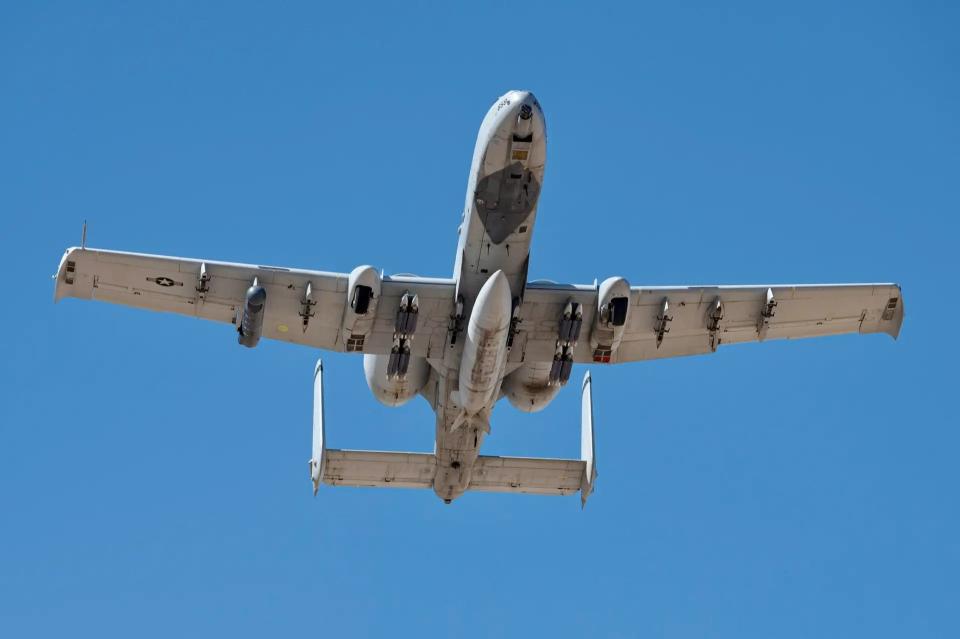 An A-10 seen carrying eight SDBs during a test in the United States earlier this year. <em>USAF</em>