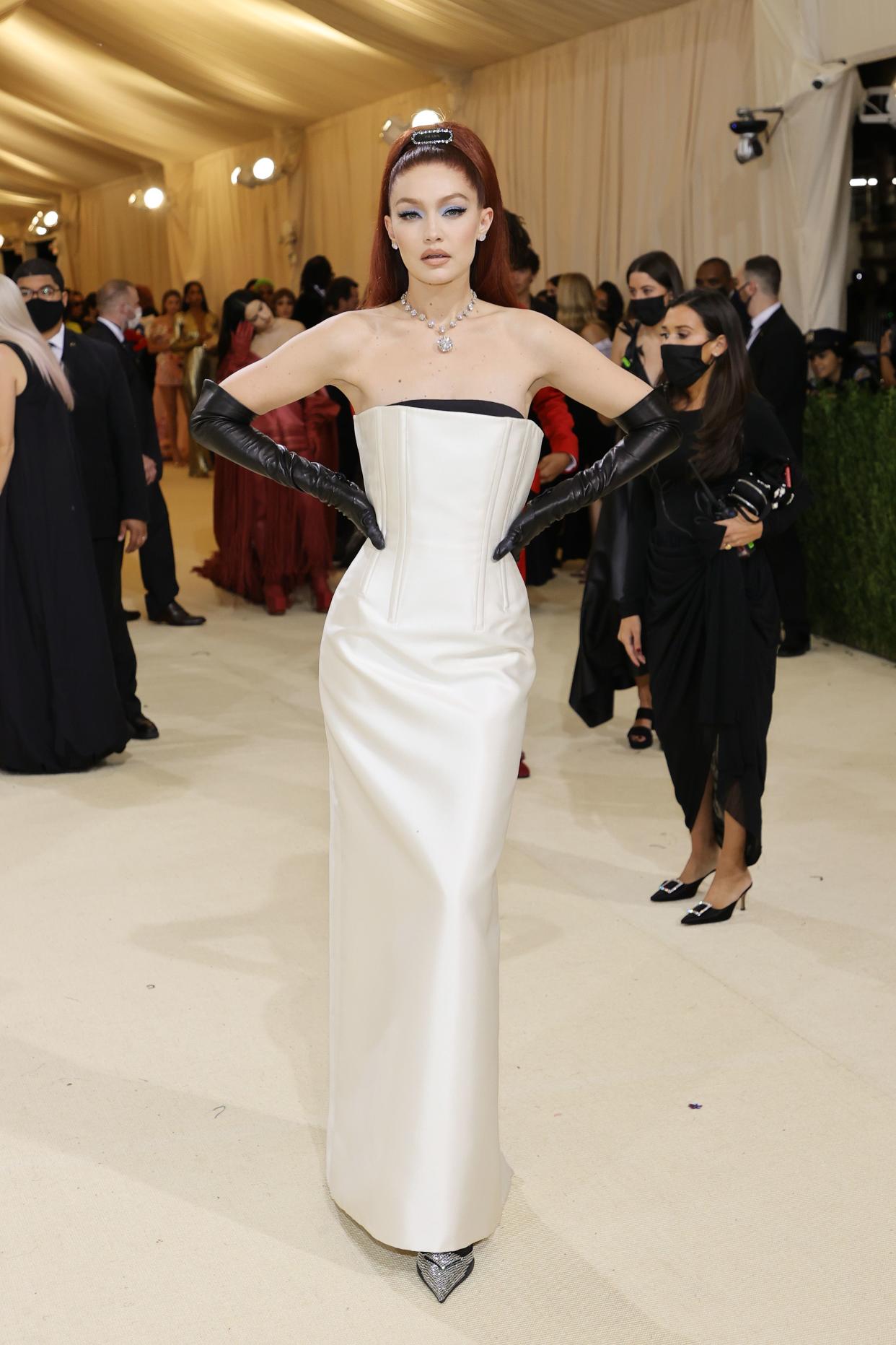 Gigi Hadid attends The 2021 Met Gala Celebrating In America: A Lexicon Of Fashion at Metropolitan Museum of Art on Sept. 13, 2021 in New York.