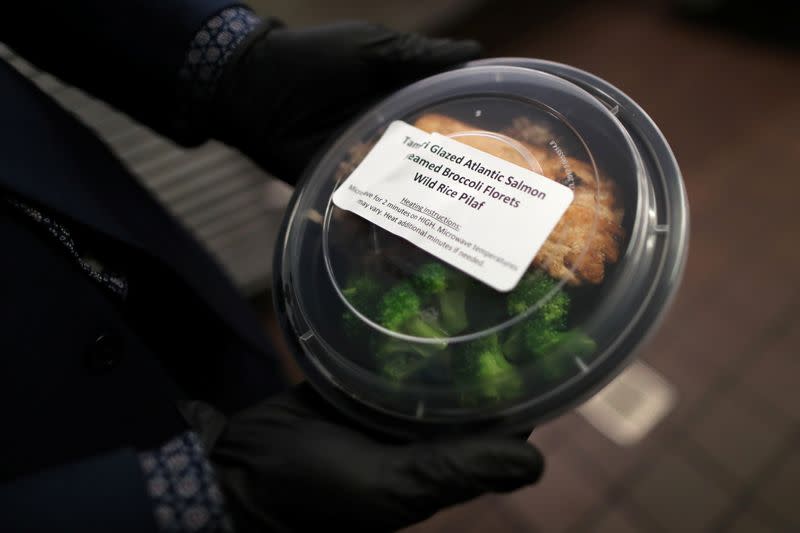 California produces meals for delivery to at-risk seniors during the global outbreak of the coronavirus disease (COVID-19)