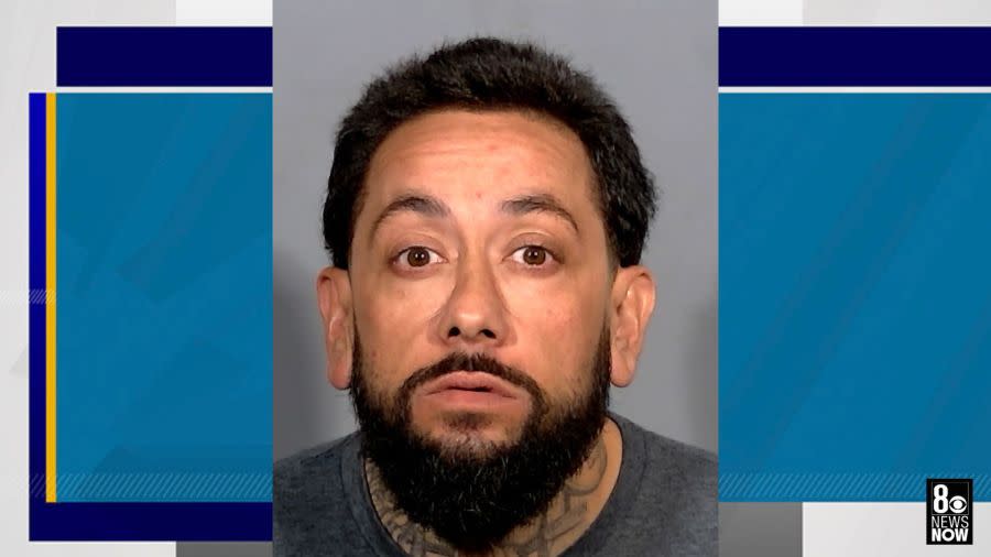 <em>Tony Archuletta, 42, faces a charge of open murder after a man was found shot to death in a vehicle. (LVMPD)</em>