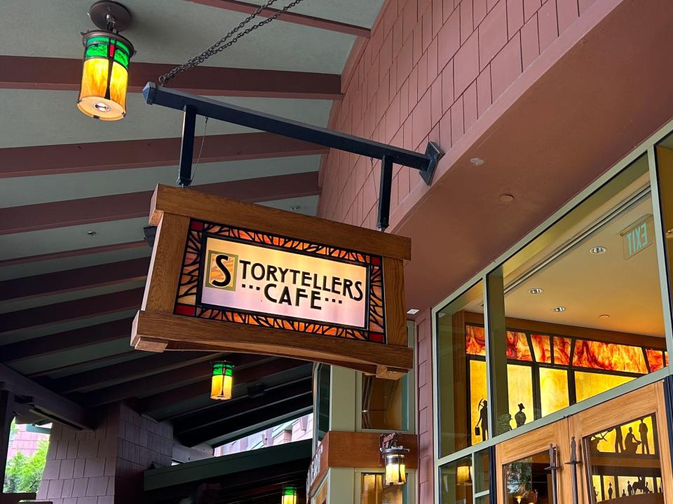 The exterior of Storytellers Cafe.