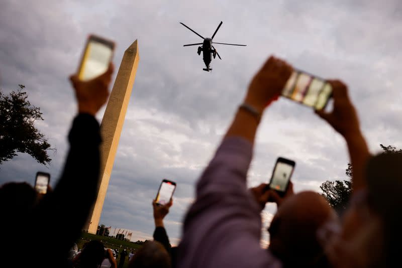 U.S. President Donald Trump returns to the White House after treatment for the coronavirus disease (COVID-19) at the White House in Washington