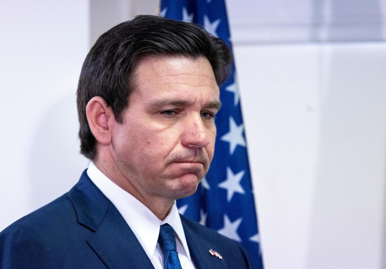 <span>Florida governor Ron DesSantis in Palm Beach on 29 February 2024.</span><span>Photograph: Cristóbal Herrera-Ulashkevich/EPA</span>