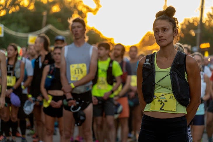 <span class="article__caption"><span>Kristina Mascarenas listens to the “America the Beautiful” at the starting line of the Pikes Peak Marathon in Manitou Springs. </span>Photo Credit: Peter Maksimow</span>