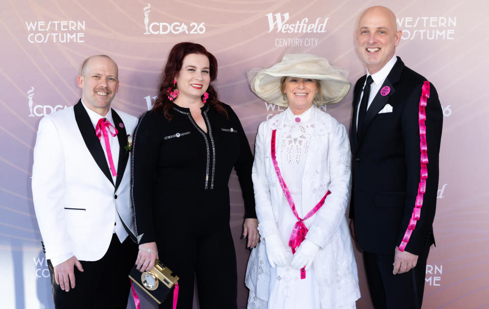 HOLLYWOOD, CALIFORNIA - FEBRUARY 21: Doug Boney, Ivy Heather Thaide, Catherine Adair, and David Matwijkow attend the 26th Annual Costume Designers Guild Awards at NeueHouse Hollywood on February 21, 2024 in Hollywood, California. (Photo by Elyse Jankowski/WireImage)