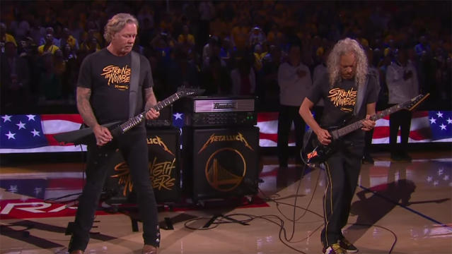 James Hetfield, Kirk Hammett Play National Anthem at SF Giants Game –  Billboard