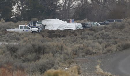 A view of the former occupiers campsite at the headquarters to the Malheur National Wildlife Refuge outside Burns, Oregon February 12, 2016. REUTERS/Jim Urquhart
