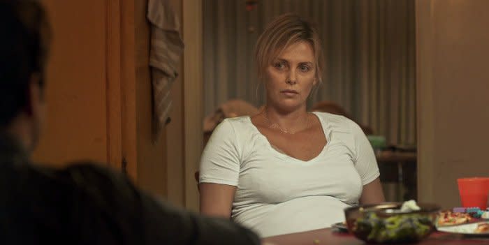 Charlize Theron plays pregnant mother-of-two Marlo