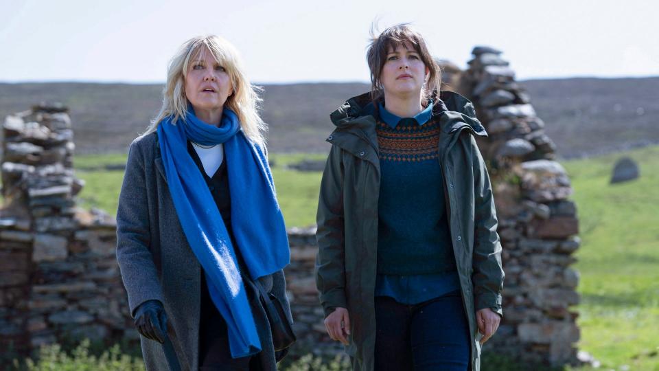 Ashley Jensen as DI Ruth Calder and Alison O'Donnell as DI Tosh McIntosh in Shetland