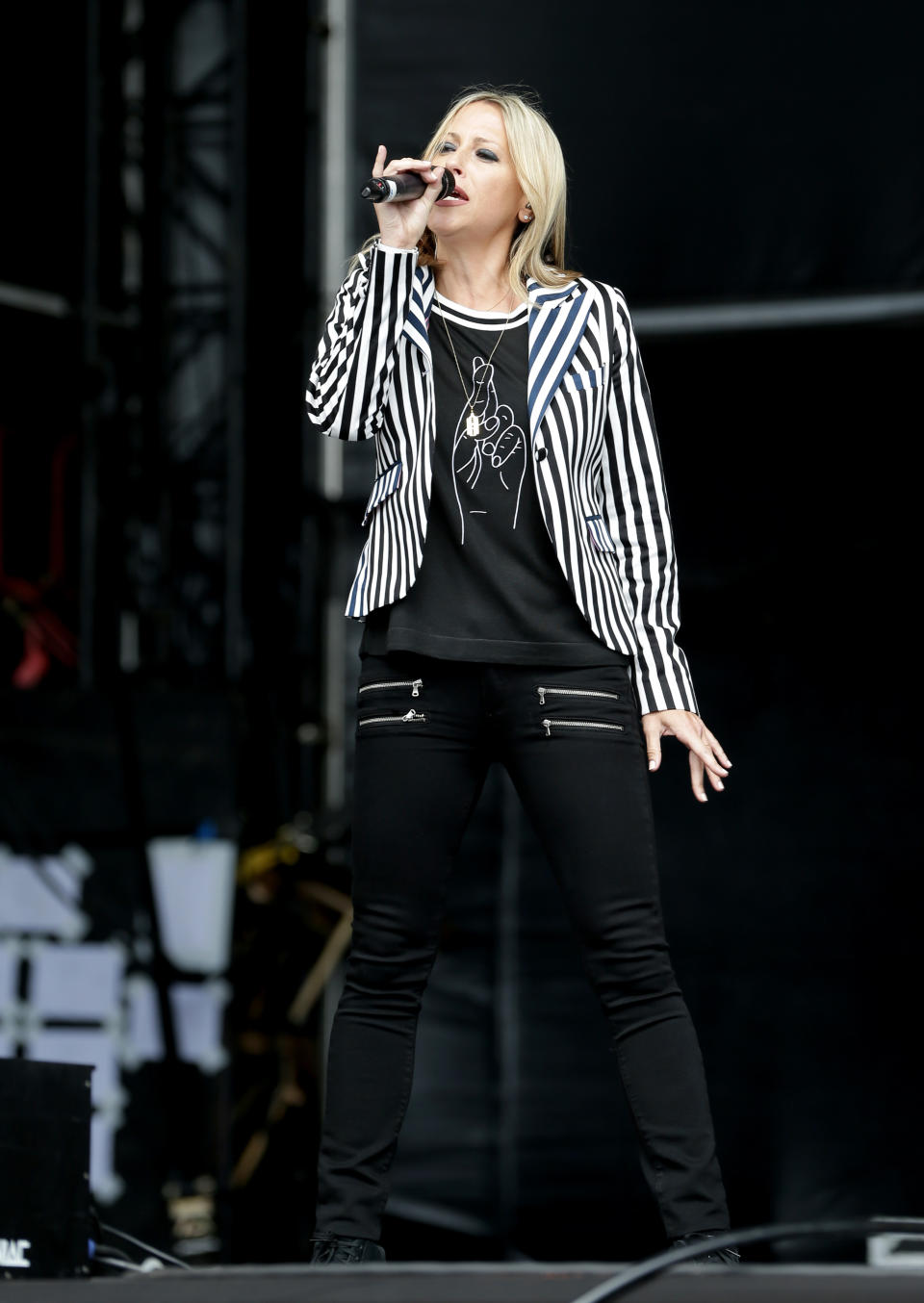 All Saints' Nicole Appleton performs on the Virgin Media Stage during the V Festival at Hylands Park in Chelmsford, Essex.