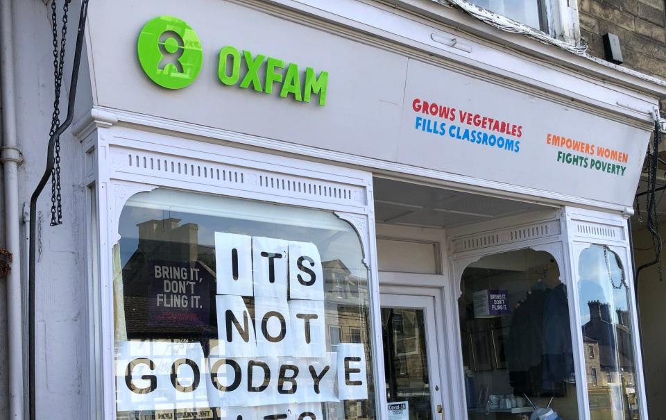 An Oxfam shop in Barnard Castle, photographed during the pandemic