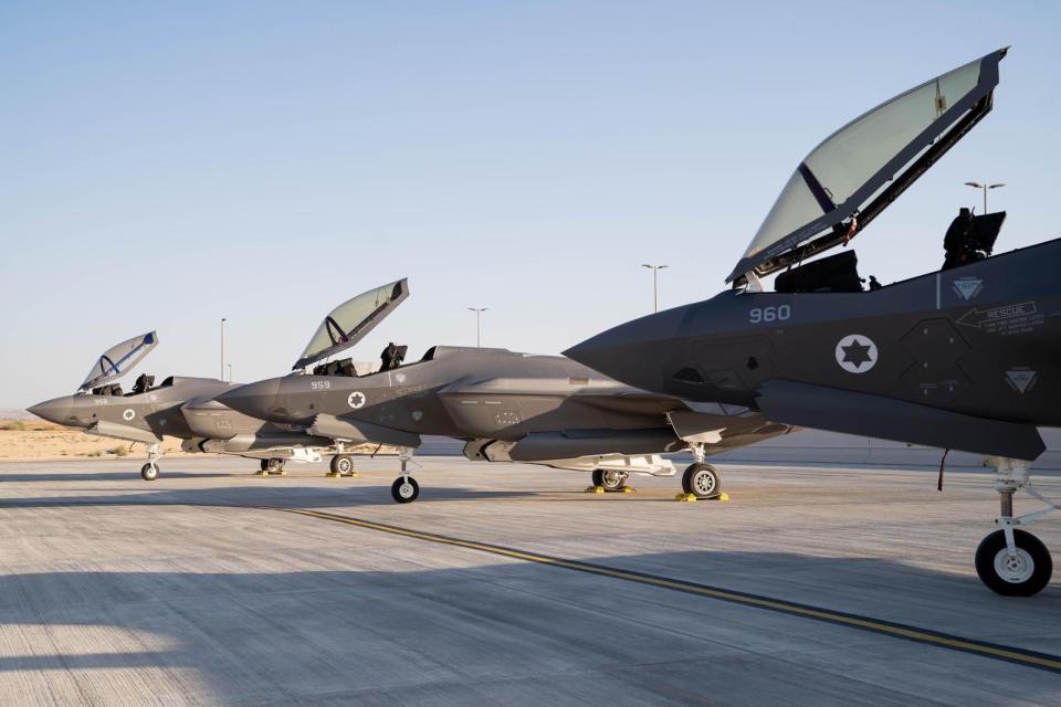 Israeli F-35I planes at Nevatim airbase in Israel.