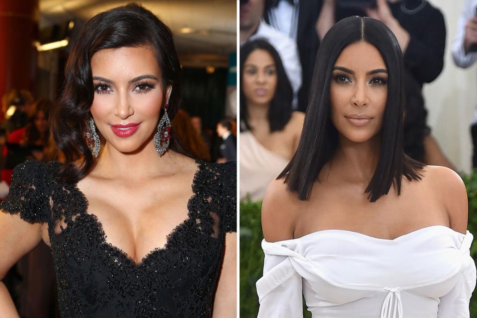 <p>Before Kim and Kanye got together, the reality TV star was known for her glamorous, sexy looks. But her now-husband famously gave her a makeunder and turned her into a fashion icon. After she was robbed and <a rel="nofollow noopener" href="https://www.redbookmag.com/body/a52466/kim-kardashian-let-cameras-film-her-having-a-panic-attack/" target="_blank" data-ylk="slk:held at gunpoint in Paris in 2016;elm:context_link;itc:0;sec:content-canvas" class="link ">held at gunpoint in Paris in 2016</a>, she took another step back from the glitz, opting for a less flashy style.</p>