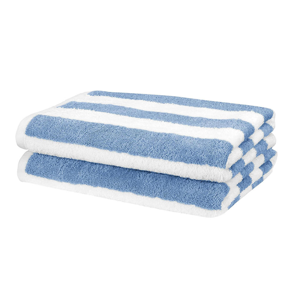 Amazon Basics Cabana Stripe Beach Towels, Set of 2