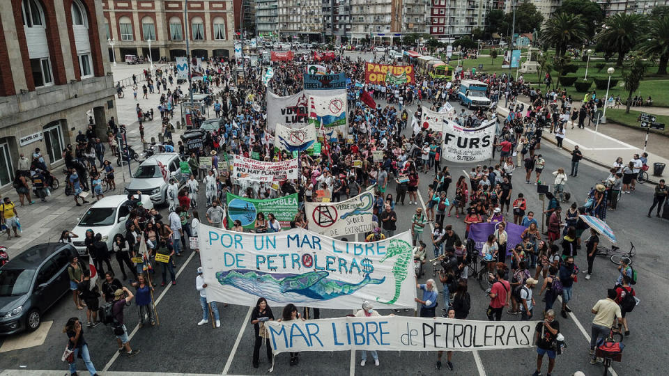 2022年2月4日，阿根廷海洋守護者聚集在馬德普拉塔市（Mar del Plata）進行街頭倡議，拒絕石油企業在阿根廷海開採石油。