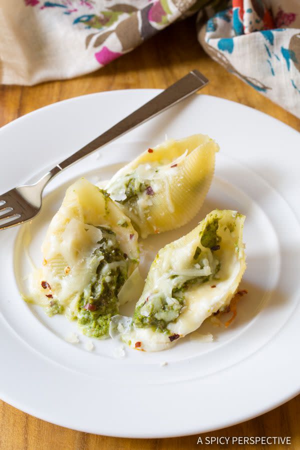 Avocado Pesto Stuffed Shells