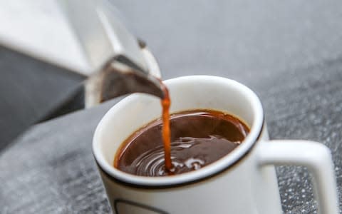 Try avoiding a cup of coffee before public speaking as it can dry out the throat - Credit: Anthony Devlin/PA