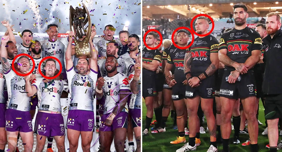 The Storm and Penrith sides that will take the field for the 2024 grand final contain just a handful of players from the two teams who slugged it out in 2020. Image: Getty