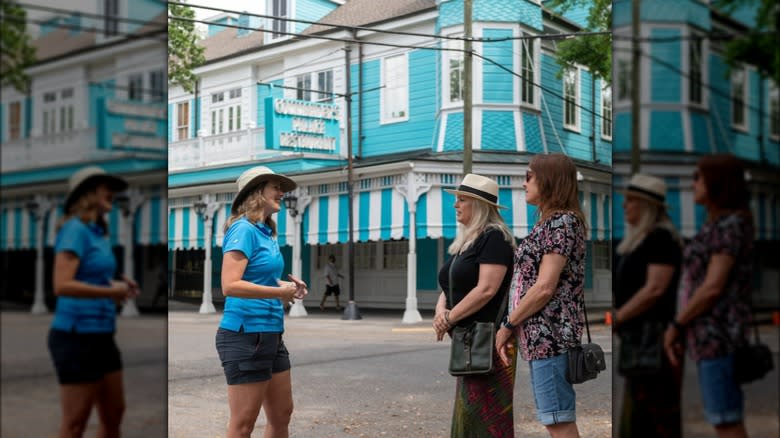 tour guide with two guests