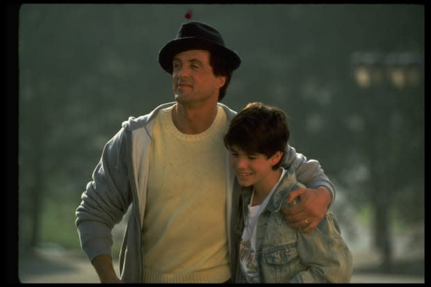 <em>Sylvester Stallone puts his arm around his son Sage in a scene from "Rocky V."</em><p><a href="https://www.gettyimages.com/detail/50478882" rel="nofollow noopener" target="_blank" data-ylk="slk:John Bryson/Getty Images;elm:context_link;itc:0;sec:content-canvas" class="link ">John Bryson/Getty Images</a></p>