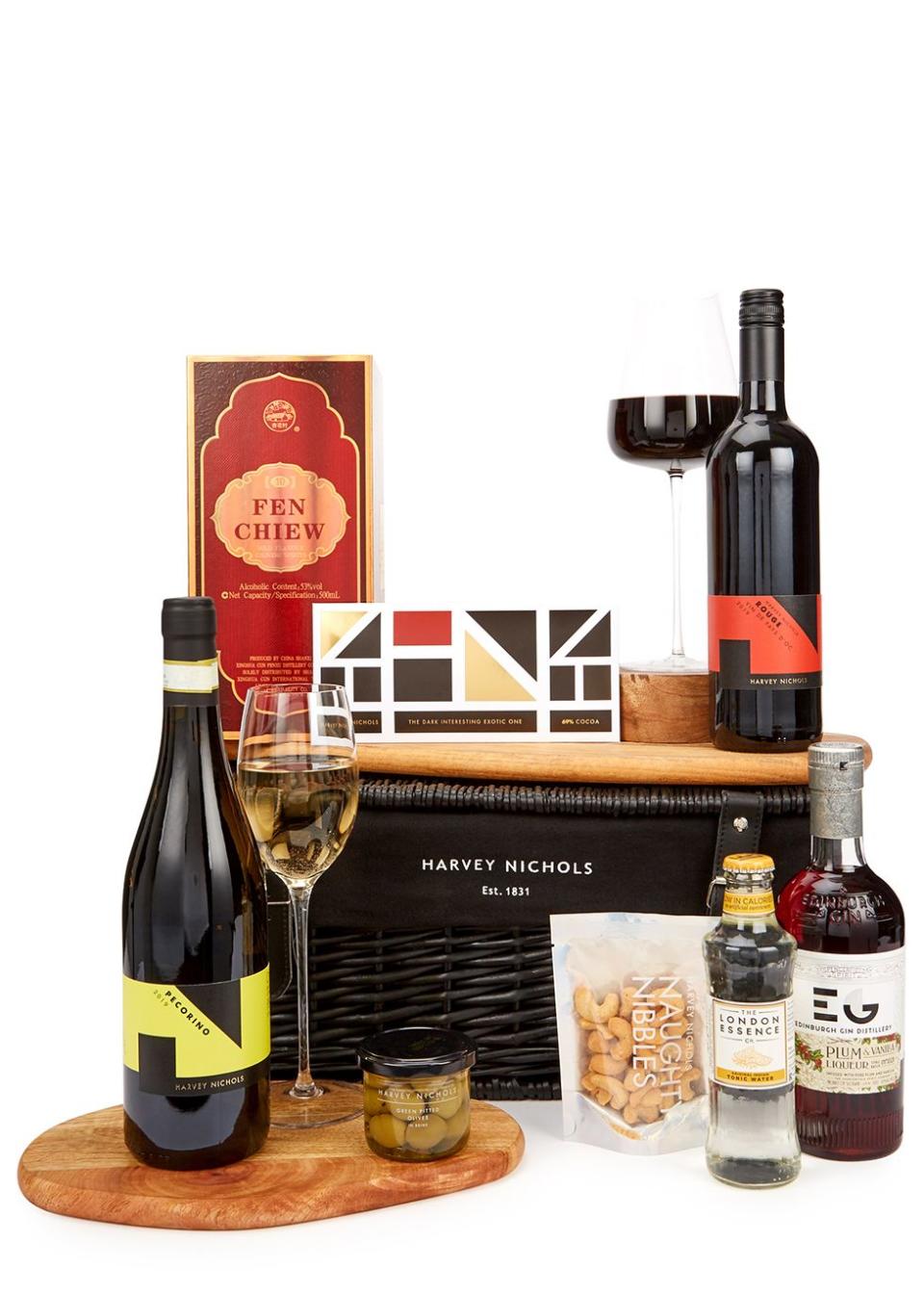 <p>The past year has required us all to work exceedingly hard – much like the Ox does – and for a well-deserved treat, Harvey Nichols has curated a hamper to welcome the Lunar New Year. Including a traditional 10-year-old Baijiu crafted at Xinghuacun Fenjiu, a distillery whose history dates back six millenia; zestly lime and chilli nuts and dark chocolate, the result is a bundle of cheer with which to greet the year ahead. </p><p>Lunar New Year hamper, £140, Harvey Nichols.</p><p><a class="link " href="https://go.redirectingat.com?id=127X1599956&url=https%3A%2F%2Fwww.harveynichols.com%2Fbrand%2Fharvey-nichols%2F3330699-lunar-new-year-hamper%2Fp3970234%2F&sref=https%3A%2F%2Fwww.townandcountrymag.com%2Fuk%2Flifestyle%2Fg35176055%2F13-ways-to-celebrate-lunar-new-year%2F" rel="nofollow noopener" target="_blank" data-ylk="slk:SHOP NOW;elm:context_link;itc:0;sec:content-canvas">SHOP NOW</a></p>