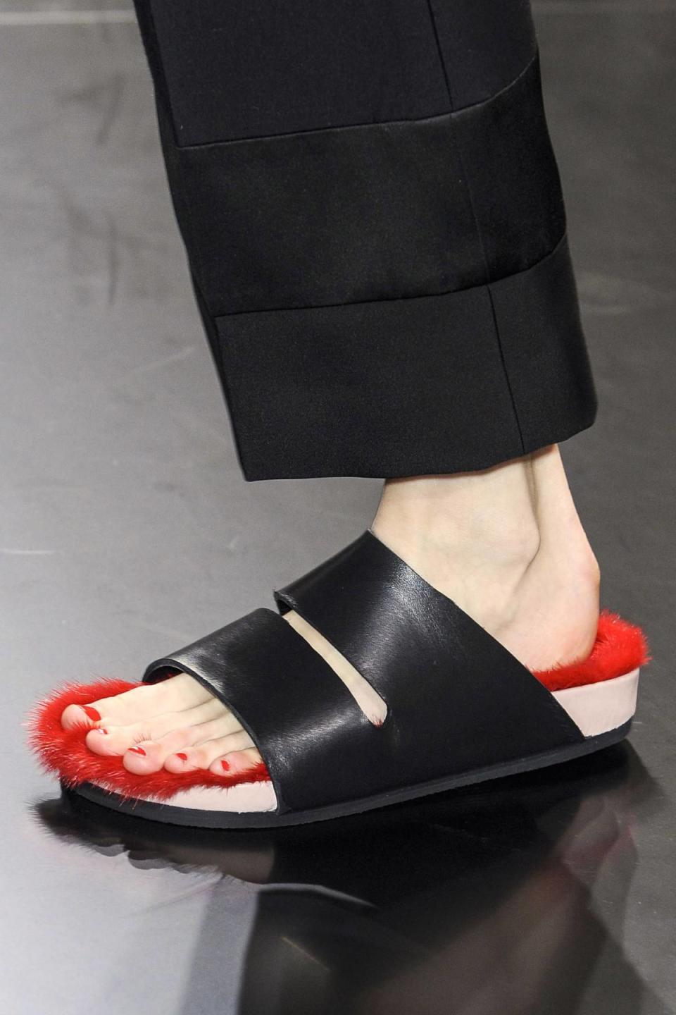 Céline Mink Lined Sandals, S/S 2012
