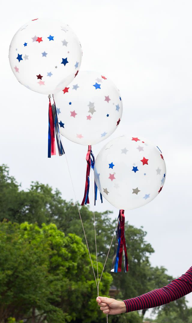 DIY Red, White, and Blue Stars Balloons