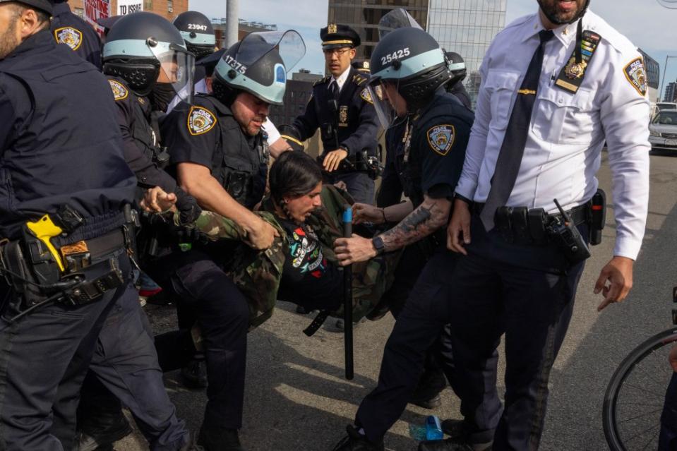 The NYPD could not immediately confirm how many were arrested as the demonstration. Getty Images