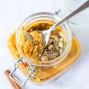 <p>Make these easy vegan overnight oats with whatever nondairy milk you have on hand. It's a great way to use up leftover canned pumpkin--plus, you can multiply the recipe to meal-prep healthy breakfasts for the whole week. <a href="https://www.eatingwell.com/recipe/268268/pumpkin-overnight-oats/" rel="nofollow noopener" target="_blank" data-ylk="slk:View Recipe" class="link ">View Recipe</a></p>