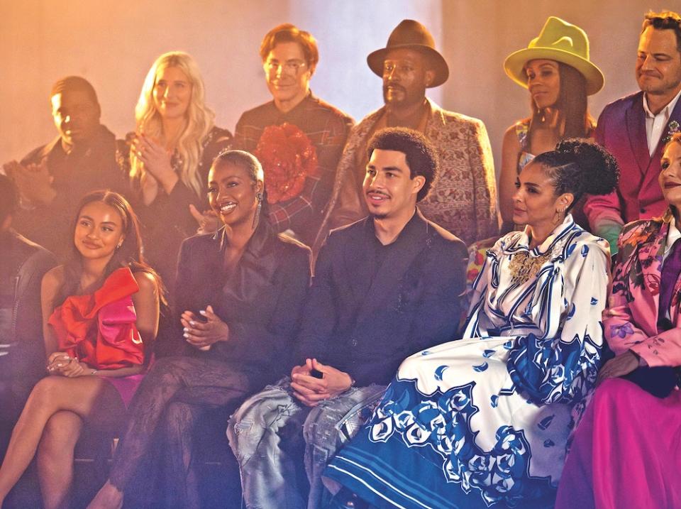 GROWNISH - “California Love” - Zoey returns to LA to produce a California-themed fashion show to put Anti-Muse on the map. Andre, eager to flex his manager skills to impress his sis, oversteps. Aaron and Zoey try to navigate their post-breakup friendship. WEDNESDAY, April 17 (10:00-10:30 p.m. EDT), on Freeform. (Disney/Ser Baffo)
DANIELLA TAYLOR, JUSTINE SKYE, MARCUS SCRIBNER, MARSHA THOMASON