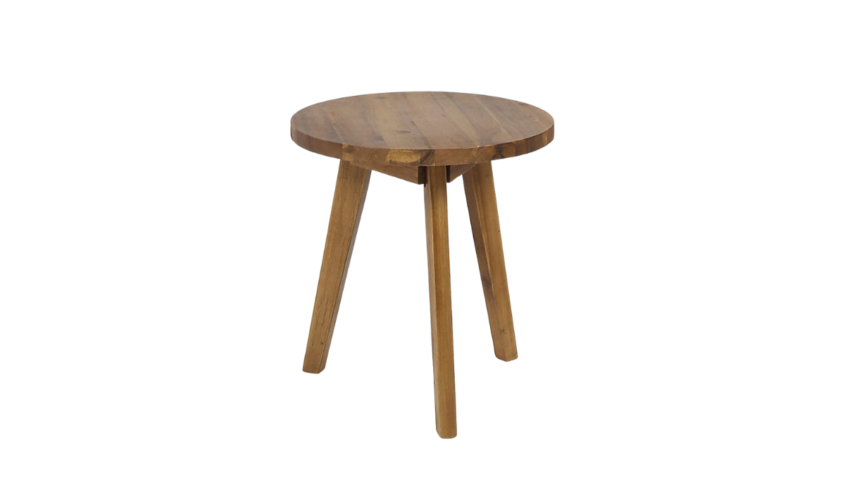 a small wood table