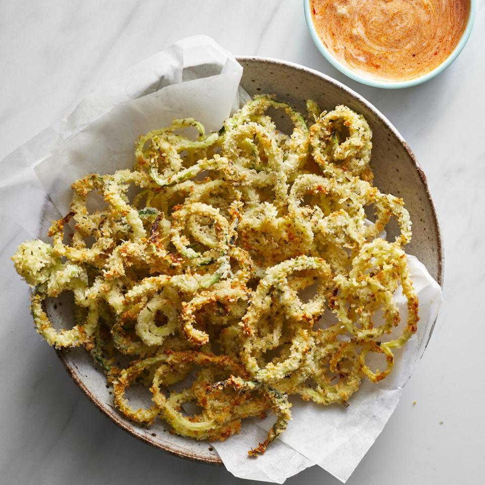 Baked Parmesan Zucchini Curly Fries