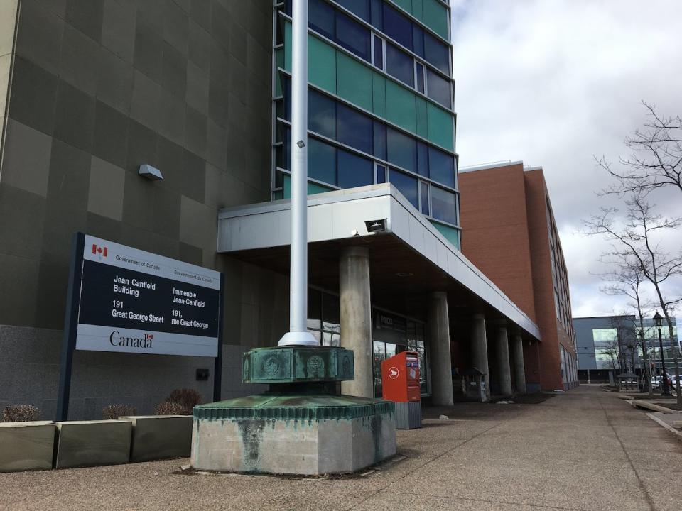 Service Canada's Charlottetown office located in the Jean Canfield Building on Great George Street is closed because of the pandemic. There is a poster on the door with a phone number people can call for help.  