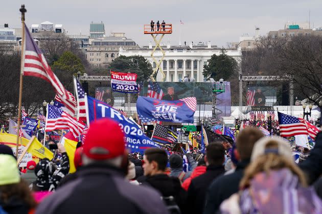 Trump supporters participate in a rally in Washington, D.C., Jan. 6, 2021, ahead of the attack on the U.S. Capitol.