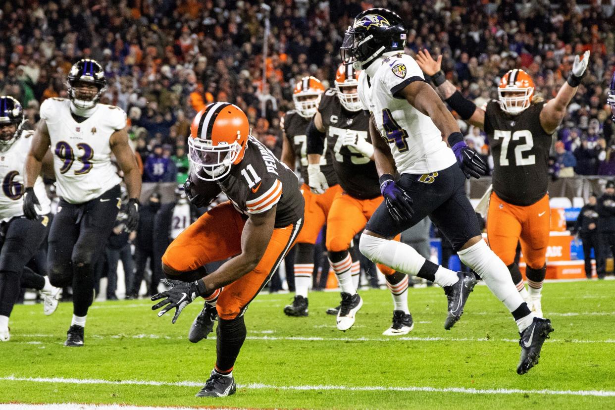 Receiver Donovan Peoples-Jones hopes to help the Browns reach the Super Bowl next year. Cleveland is one of four league teams yet to reach the NFL's championship game.