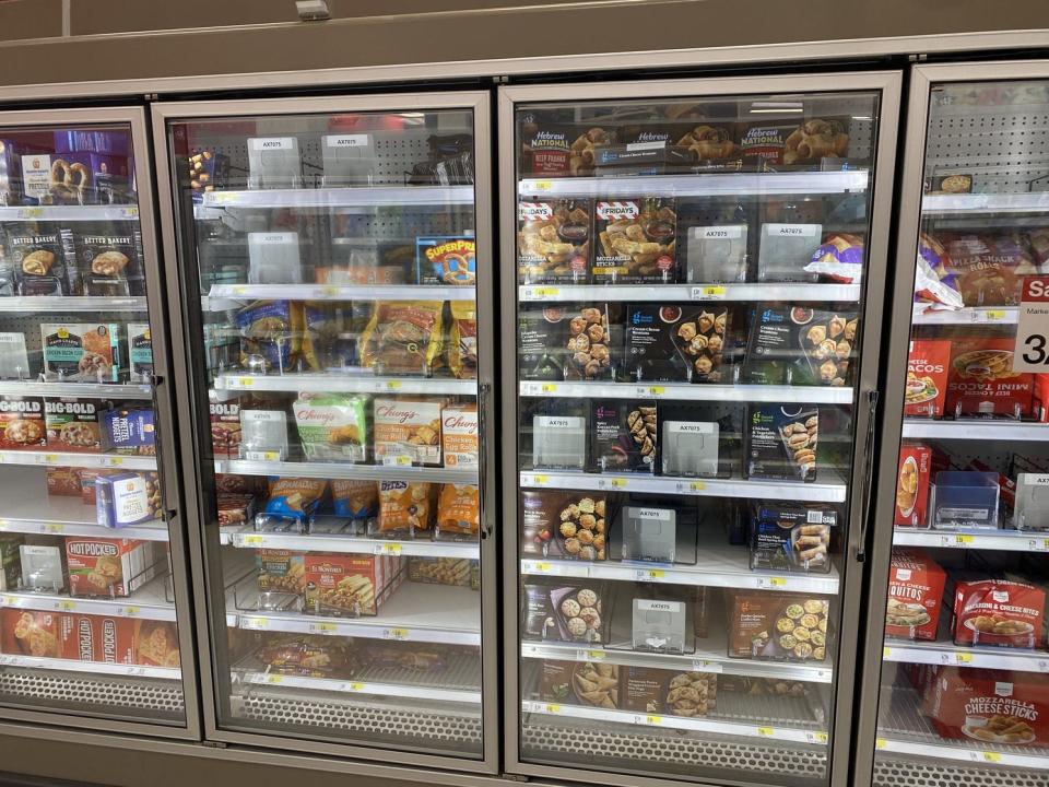 freezers filled with frozen foods at target