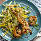 <p>Instead of serving boring burgers and humdrum hot dogs at your next barbecue, try these zesty shrimp skewers! Your guests will be transported to the islands with each bite of spicy shrimp and citrus-dressed mango-jicama salad.</p>