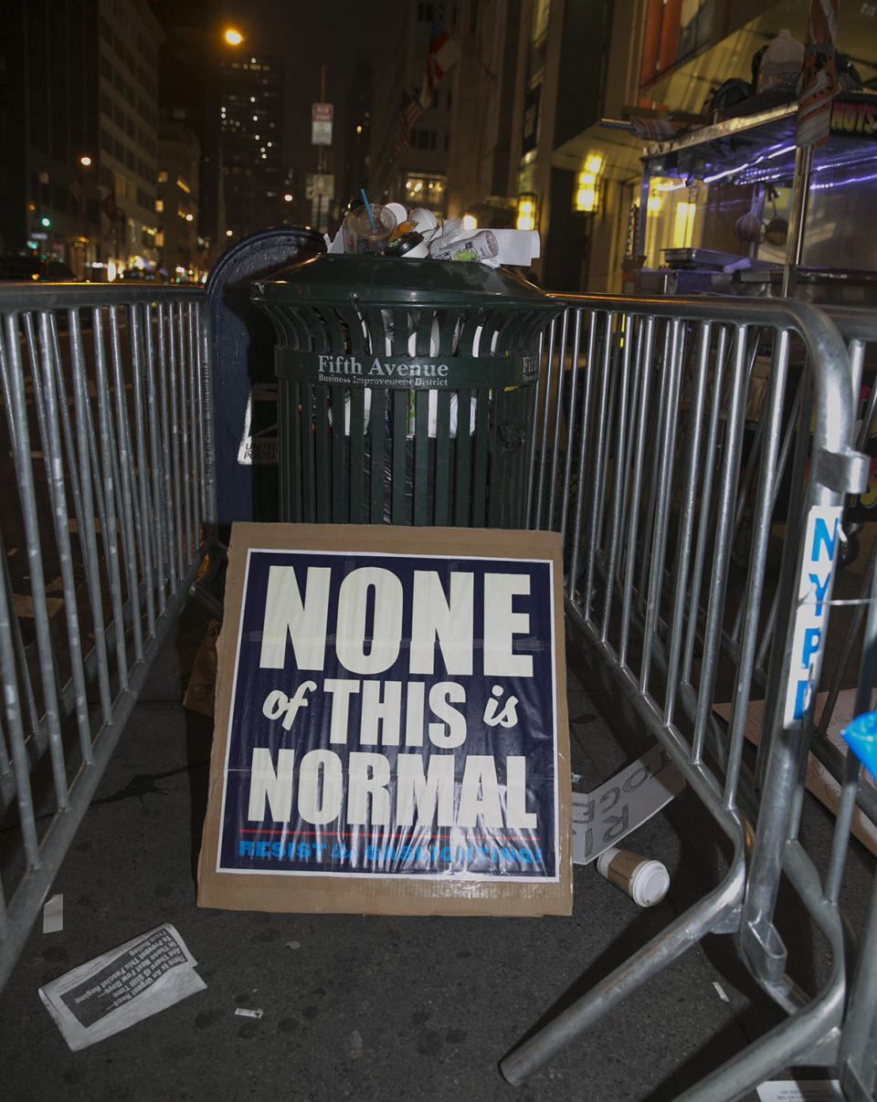 Discarded protest signs from the Women’s March in NYC