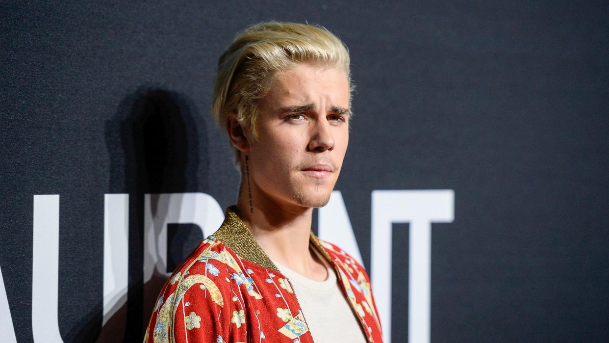 LOS ANGELES, CA - FEBRUARY 10:  Musician Justin Bieber attends the Saint Laurent show at The Hollywood Palladium on February 10, 2016 in Los Angeles, California.