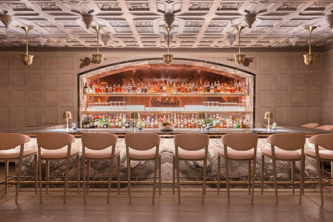 The bar at Drusie & Darr in The Hermitage Hotel is an elegant place to get a cocktail or your favorite bourbon. Provided