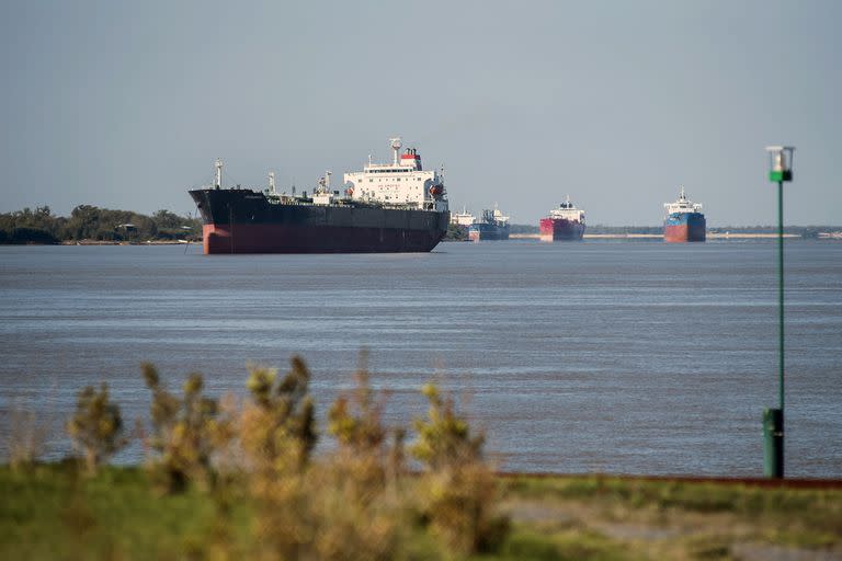 Bajante del Rio Parana en las costas de Rosari