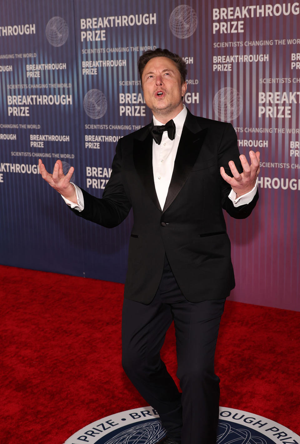 Elon Musk at the tenth Breakthrough Prize ceremony held at the Academy Museum of Motion Pictures on April 13, 2024 in Los Angeles, California.