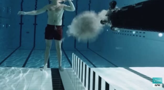 gun being fired underwater