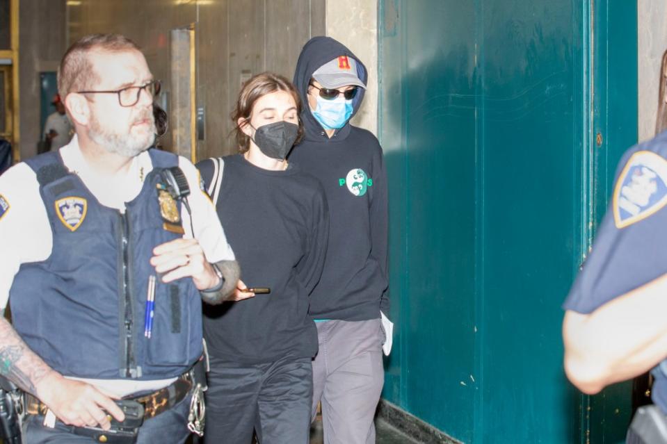 She was released without bail at her arraignment in Manhattan Criminal Court on Tuesday night and declined to comment as she left the courthouse.